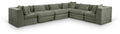 Sinclair 152" Green Chenille Fabric Upholstered 6Pc. Modular Sectional - Sec6A