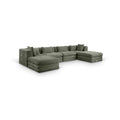 Sinclair 152" Green Chenille Fabric Upholstered 6Pc. Modular Sectional - Sec6B