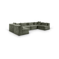 Sinclair 152" Green Chenille Fabric Upholstered 6Pc. Modular Sectional - Sec6D