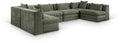 Sinclair 152" Green Chenille Fabric Upholstered 6Pc. Modular Sectional - Sec6D