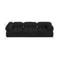 Anastasia 102" Black Boucle Fabric Upholstered 3pc. Modular Sofa - S102A