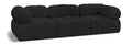 Anastasia 102" Black Boucle Fabric Upholstered 3pc. Modular Sofa - S102A