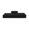 Anastasia 102" Black Boucle Fabric Upholstered 3pc. Modular Sofa - S102C
