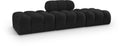 Anastasia 102" Black Boucle Fabric Upholstered 3pc. Modular Sofa - S102C