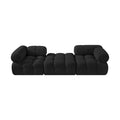 Anastasia 102" Black Boucle Fabric Upholstered 3pc. Modular Sofa - S102D