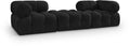 Anastasia 102" Black Boucle Fabric Upholstered 3pc. Modular Sofa - S102D
