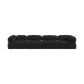 Anastasia 136" Black Boucle Fabric Upholstered 4pc. Modular Sofa - S136A