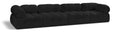 Anastasia 136" Black Boucle Fabric Upholstered 4pc. Modular Sofa - S136A