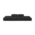 Anastasia 136" Black Boucle Fabric Upholstered 4pc. Modular Sofa - S136C