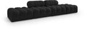 Anastasia 136" Black Boucle Fabric Upholstered 4pc. Modular Sofa - S136C