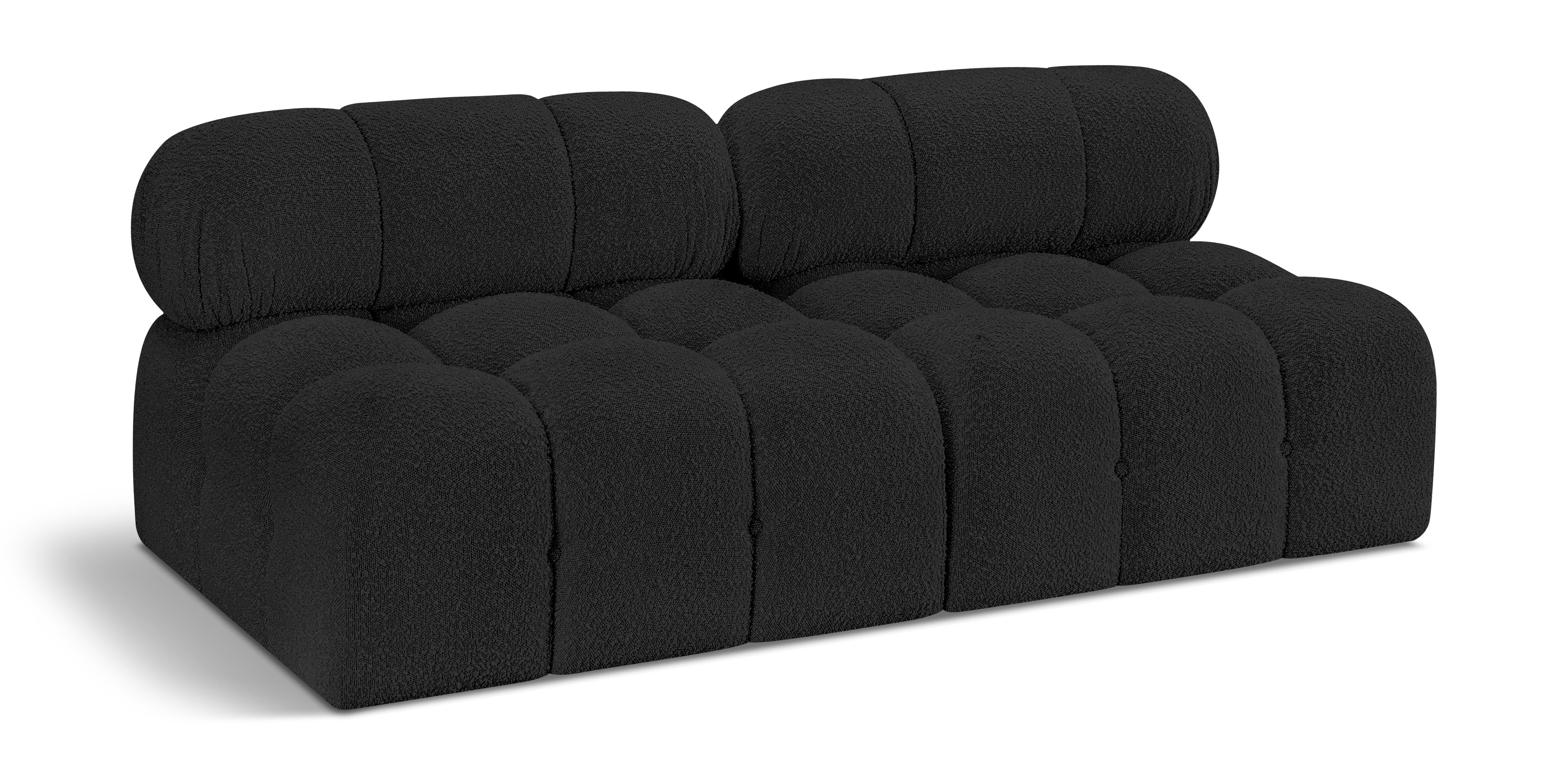 Anastasia 68" Boucle Fabric Upholstered 2pc. Armless Modular Loveseat