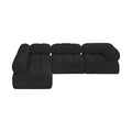 Anastasia 102" Black Boucle Fabric Upholstered 4pc. Modular Sectional - Sec4A