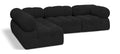 Anastasia 102" Black Boucle Fabric Upholstered 4pc. Modular Sectional - Sec4A