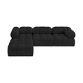 Anastasia 102" Black Boucle Fabric Upholstered 4pc. Modular Sectional - Sec4B