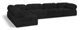 Anastasia 136" Black Boucle Fabric Upholstered 5pc. Modular Sectional - Sec5A