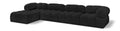 Anastasia 136" Black Boucle Fabric Upholstered 5pc. Modular Sectional - Sec5B