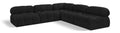 Anastasia 102" Black Boucle Fabric Upholstered 5pc. Modular Sectional - Sec5C