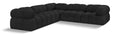 Anastasia 102" Black Boucle Fabric Upholstered 5pc. Modular Sectional - Sec5D