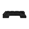 Anastasia 136" Black Boucle Fabric Upholstered 6pc. Modular Sectional - Sec6A