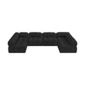 Anastasia 136" Black Boucle Fabric Upholstered 6pc. Modular Sectional - Sec6B