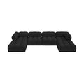 Anastasia 136" Black Boucle Fabric Upholstered 6pc. Modular Sectional - Sec6D