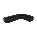 Anastasia 136" Black Boucle Fabric Upholstered 6pc. Modular Sectional - Sec6F