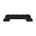 Anastasia 170" Black Boucle Fabric Upholstered 7pc. Modular Sectional - Sec7B