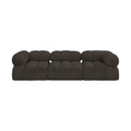 Anastasia 102" Brown Boucle Fabric Upholstered 3pc. Modular Sofa - S102A