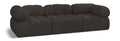Anastasia 102" Brown Boucle Fabric Upholstered 3pc. Modular Sofa - S102A
