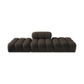 Anastasia 102" Brown Boucle Fabric Upholstered 3pc. Modular Sofa - S102C
