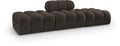 Anastasia 102" Brown Boucle Fabric Upholstered 3pc. Modular Sofa - S102C