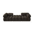 Anastasia 102" Brown Boucle Fabric Upholstered 3pc. Modular Sofa - S102D