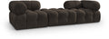 Anastasia 102" Brown Boucle Fabric Upholstered 3pc. Modular Sofa - S102D