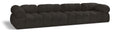 Anastasia 136" Brown Boucle Fabric Upholstered 4pc. Modular Sofa - S136A