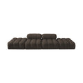 Anastasia 136" Brown Boucle Fabric Upholstered 4pc. Modular Sofa - S136C