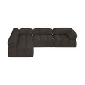 Anastasia 102" Brown Boucle Fabric Upholstered 4pc. Modular Sectional - Sec4A