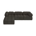 Anastasia 102" Brown Boucle Fabric Upholstered 4pc. Modular Sectional - Sec4B
