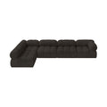 Anastasia 136" Brown Boucle Fabric Upholstered 5pc. Modular Sectional - Sec5A