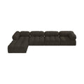 Anastasia 136" Brown Boucle Fabric Upholstered 5pc. Modular Sectional - Sec5B