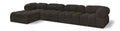 Anastasia 136" Brown Boucle Fabric Upholstered 5pc. Modular Sectional - Sec5B