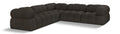 Anastasia 102" Brown Boucle Fabric Upholstered 5pc. Modular Sectional - Sec5D