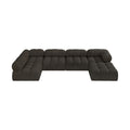 Anastasia 136" Brown Boucle Fabric Upholstered 6pc. Modular Sectional - Sec6A