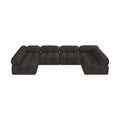 Anastasia 136" Brown Boucle Fabric Upholstered 6pc. Modular Sectional - Sec6B