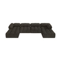 Anastasia 136" Brown Boucle Fabric Upholstered 6pc. Modular Sectional - Sec6D