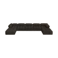 Anastasia 170" Brown Boucle Fabric Upholstered 7pc. Modular Sectional - Sec7B