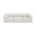 Anastasia 102" Cream Boucle Fabric Upholstered 3pc. Modular Sofa - S102A