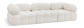 Anastasia 102" Cream Boucle Fabric Upholstered 3pc. Modular Sofa - S102A