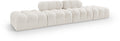 Anastasia 136" Cream Boucle Fabric Upholstered 4pc. Modular Sofa - S136C
