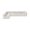 Anastasia 136" Cream Boucle Fabric Upholstered 5pc. Modular Sectional - Sec5A