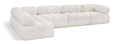 Anastasia 136" Cream Boucle Fabric Upholstered 5pc. Modular Sectional - Sec5A